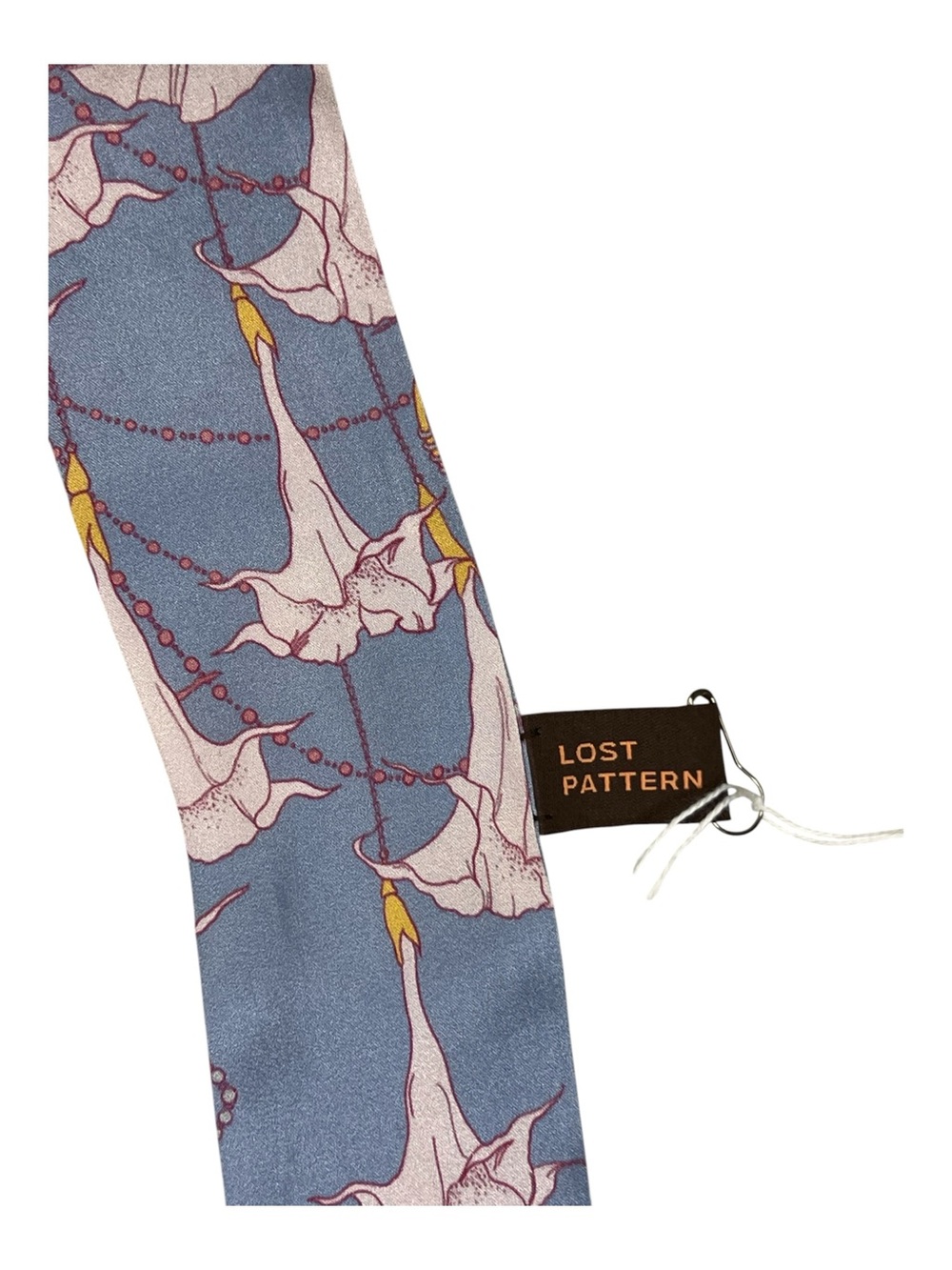 Lost Pattern Floral Skinny Silk Scarf